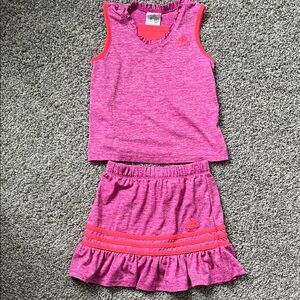 Adidas girls 6x matching pink set